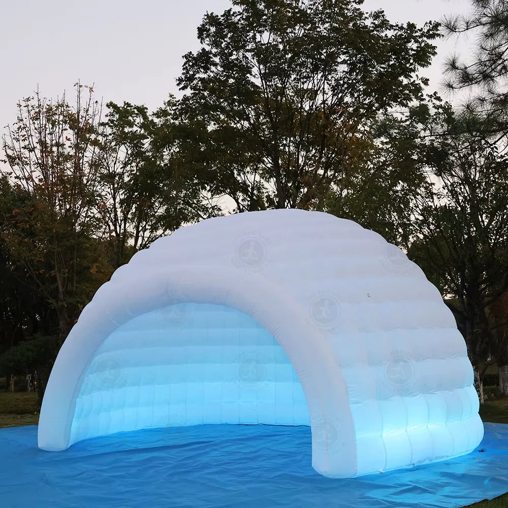 Stock 4.5/6m LED Lighted Inflatable Dome Tent Portable Night Club Marquee Canopy ShelterTent  Outdoor Backyard  Tent  FOr Party