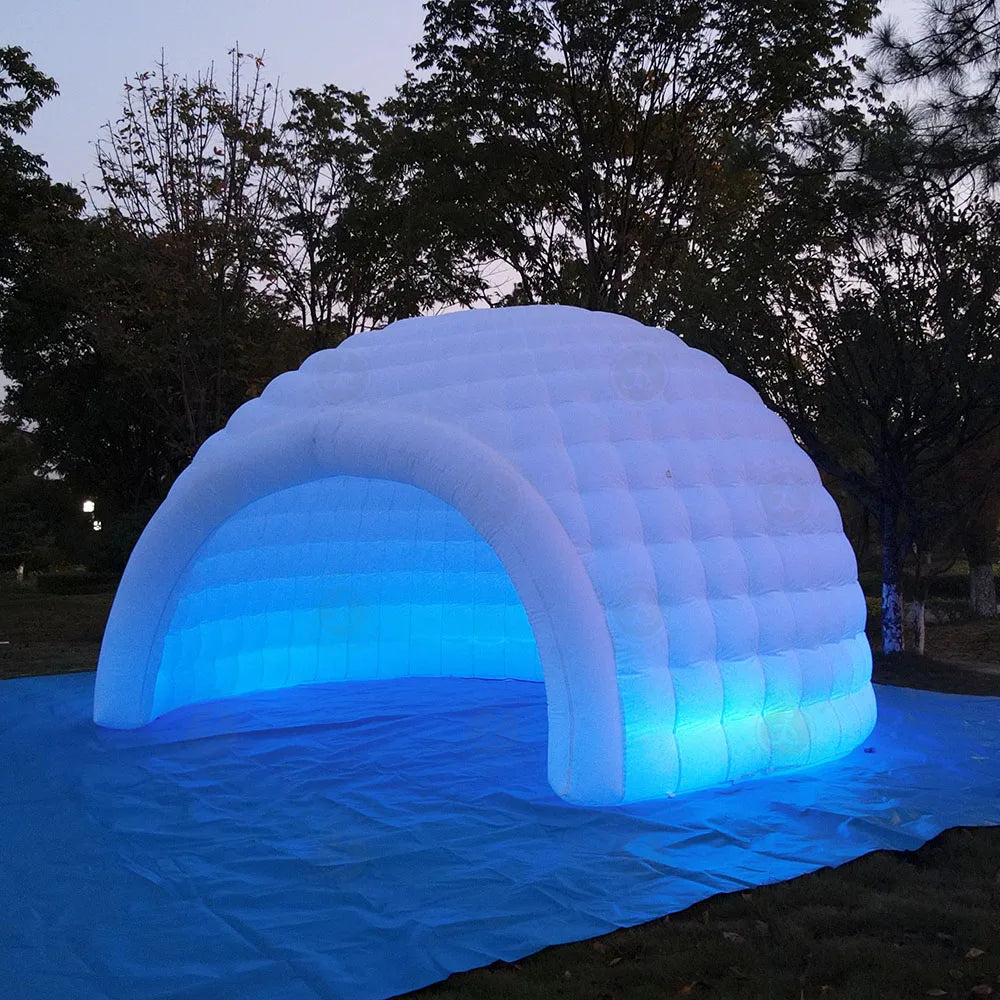 Stock 4.5/6m LED Lighted Inflatable Dome Tent Portable Night Club Marquee Canopy ShelterTent  Outdoor Backyard  Tent  FOr Party