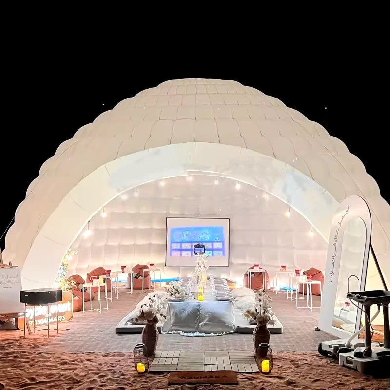 Stock 4.5/6m LED Lighted Inflatable Dome Tent Portable Night Club Marquee Canopy ShelterTent  Outdoor Backyard  Tent  FOr Party