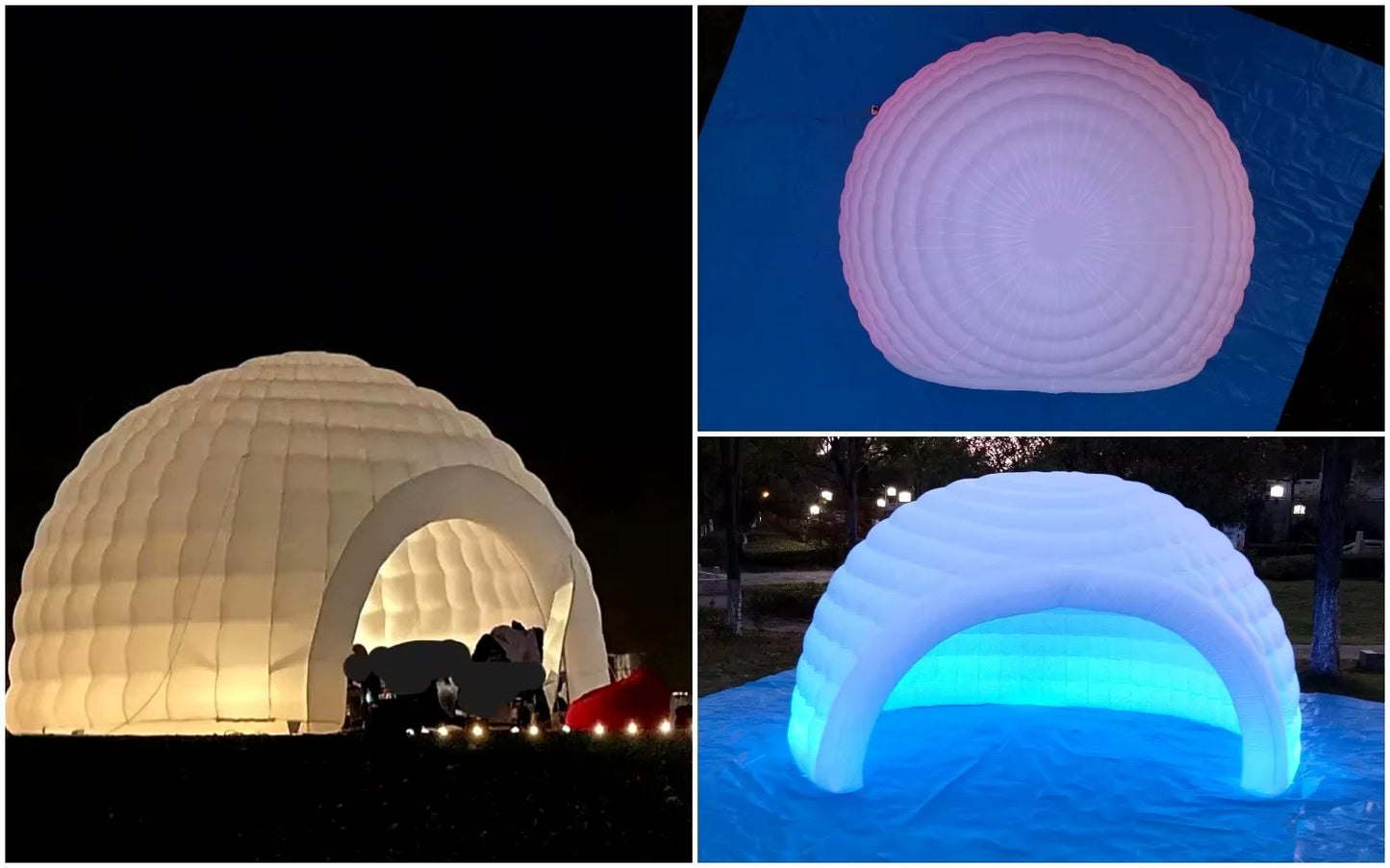 Stock 4.5/6m LED Lighted Inflatable Dome Tent Portable Night Club Marquee Canopy ShelterTent  Outdoor Backyard  Tent  FOr Party