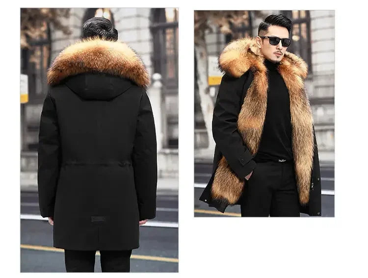 New Style Overcomes Men's Mink Inner Tank Winter New Item B Warm Fur Integrated Coat Imitation Mink Fur Medium Long Fur Coat