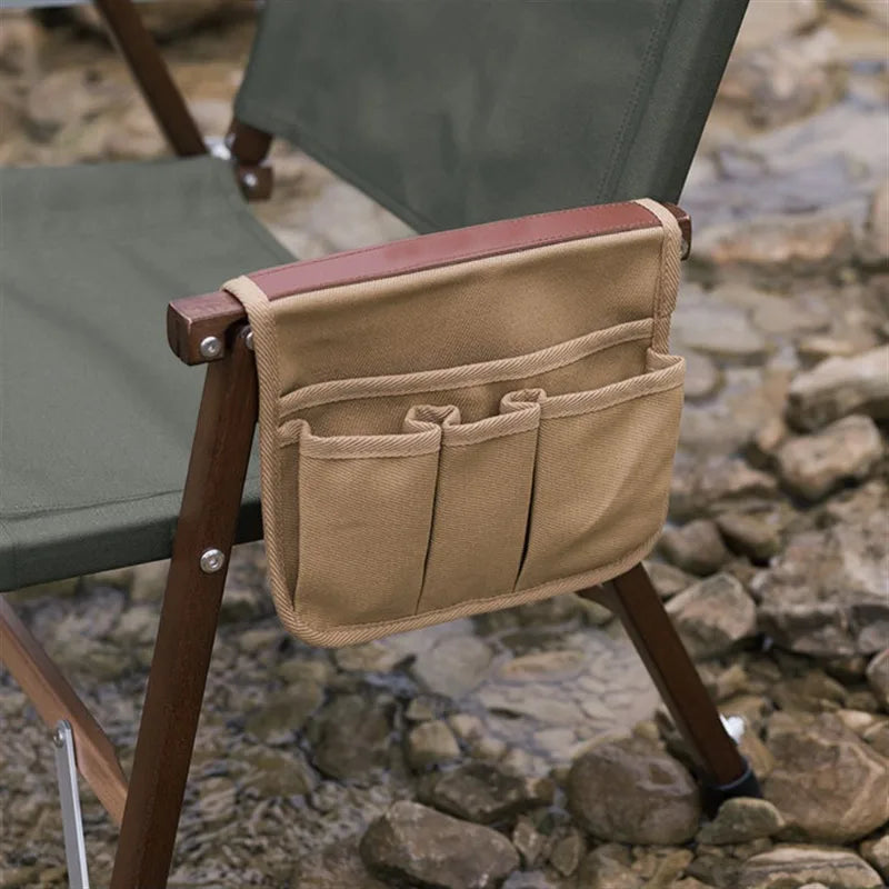 Outdoor Chair Side Pocket Portable Chair Armrest Hanging Bag Wear Resistance Storage Bag For Camping BBQ Gardening Fishing