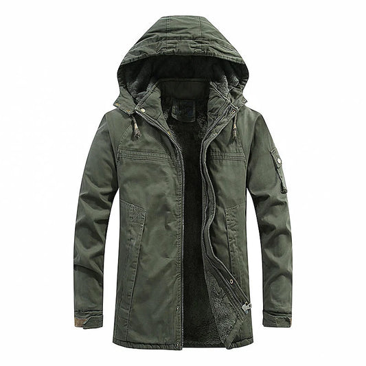 2023 Winter Men Jackets Fleece Warm Winbreaker Cotton padded Jackets Male Thicken Military Thermal Hooded jackets Clothing