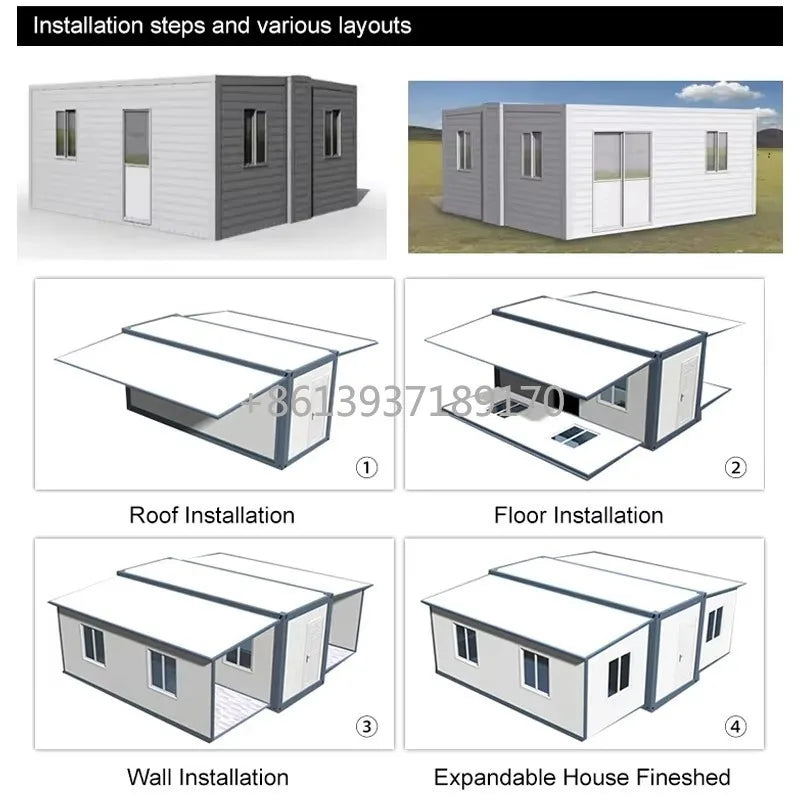 Australia Granny Flat 40 Ft 20 Ft Prefab Luxury Villa Mobile Prefabricated Home Expandable Container House with 3 Large Bedroom