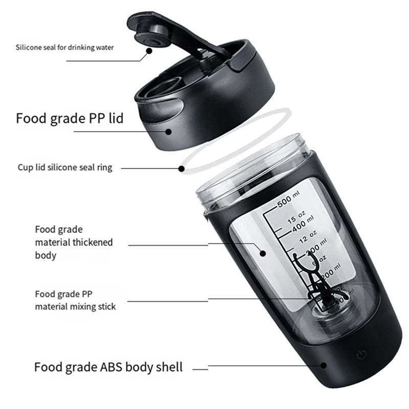 Electric Protein Shaker Bottle Portable 1200Mah Rechargeable Blender Cup Automatic Self Stirring Mug Mixing Cups