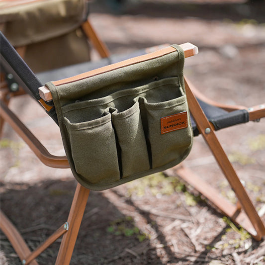 Camping Chair Armrest Storage Bag Canvas Folding Chair Organizer Side Pocket Pouch Bag for Outdoor Camping Picnic Fishing Bag