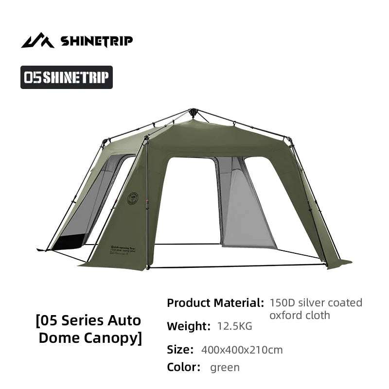 ShineTrip Oversized Dome Tent Quick Setup Tent Waterproof Sunproof Silver Coated Canopy Camping Auto Dome 05 Series