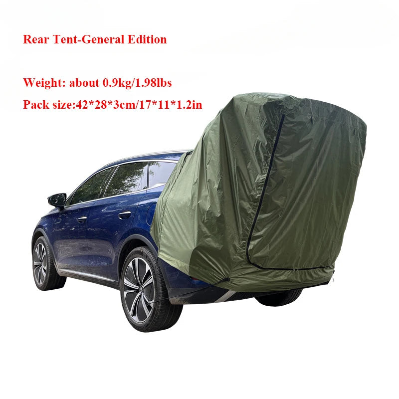 Without Support Poles!Outdoor SUV MPV Car Tail Tent Multifunction Roof Extension Sunshade Rainproof Self-driving Anti-mosquito