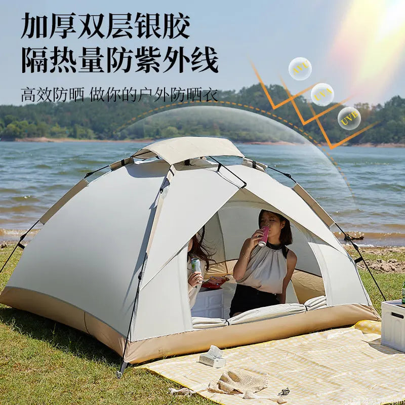 3-4 Person Camping Tents Travel Outdoor One-touch Tent Sun Protection Automatic Beach Tent Camping Equipment