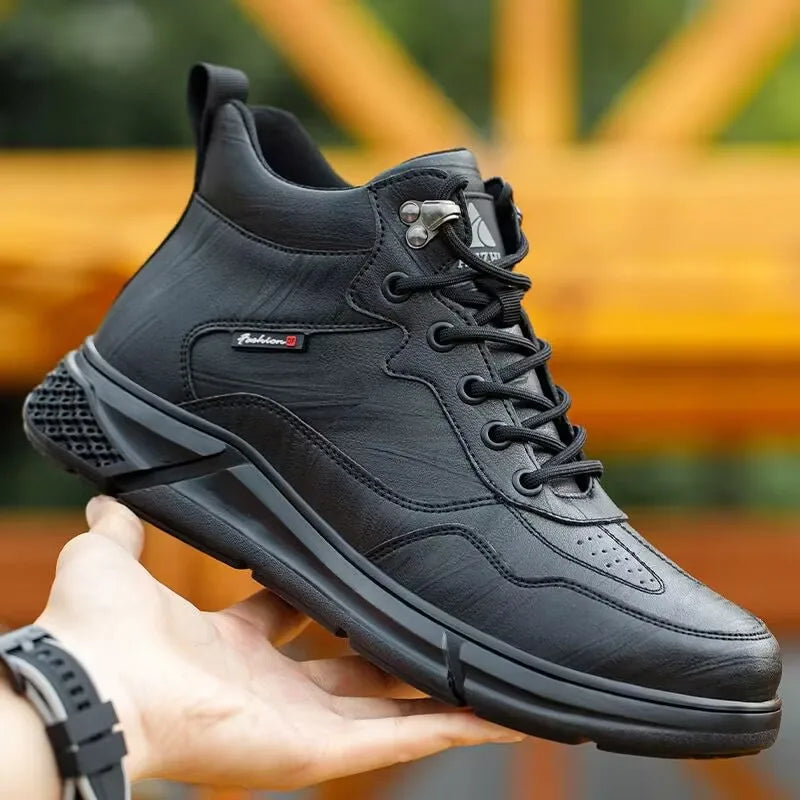 waterproof safety sneaker for men winter anti-slip boots man construction indestructible black work boots steel nose work shoes