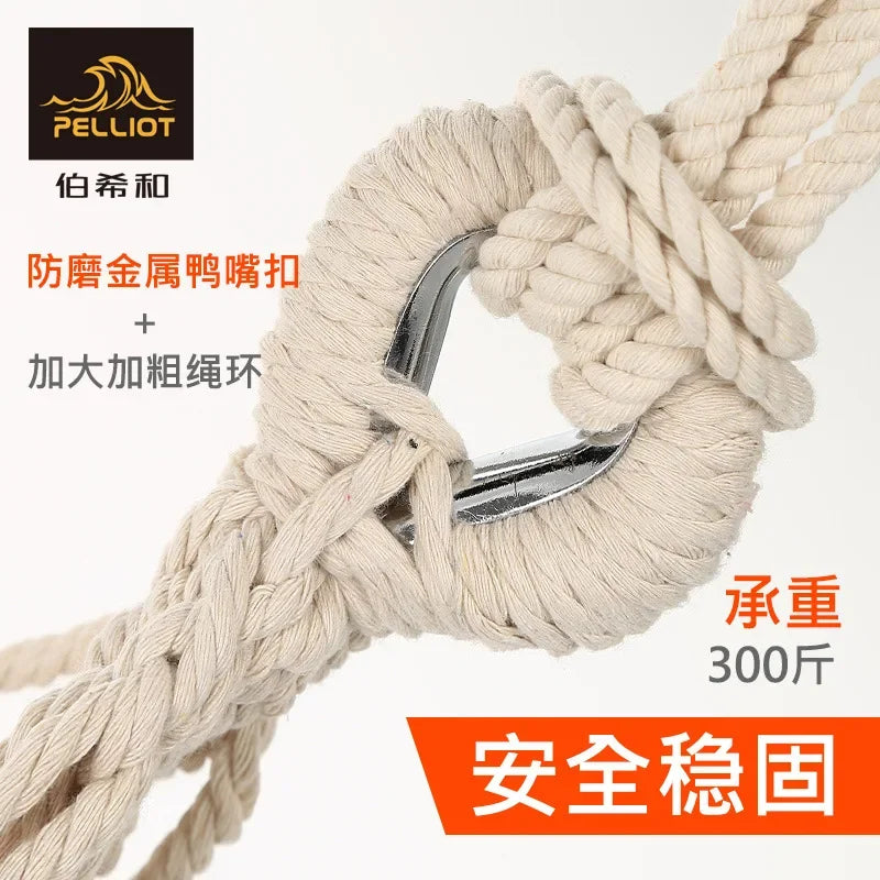 Outdoor hammock swing, thickened anti rollover hanging tree tie rope hanging chair, double indoor household portable rocking bed