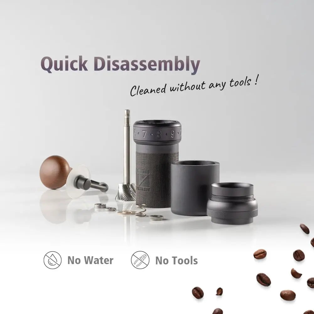 K-Ultra Manual Coffee Grinder Iron Gray with Carrying Case, Assembly Consistency Grind Stainless Steel Conical Burr, Fo