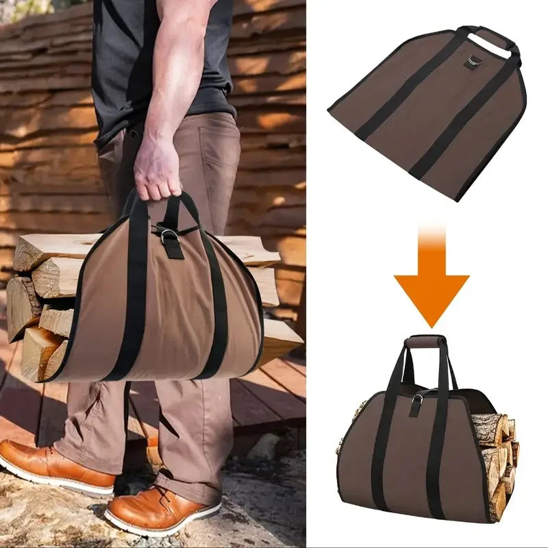 Large Capacity Firewood Storage Bags Outdoor Camping And Transportation Portable Durable Log Storage Bags Holder Wood Carry Bag