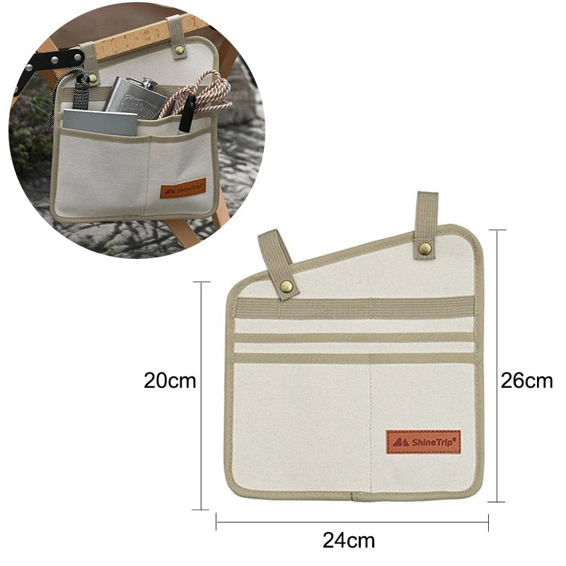 Camping Chair Armrest Storage Bag Canvas Folding Chair Organizer Side Pocket Pouch Bag for Outdoor Camping Picnic Fishing Bag