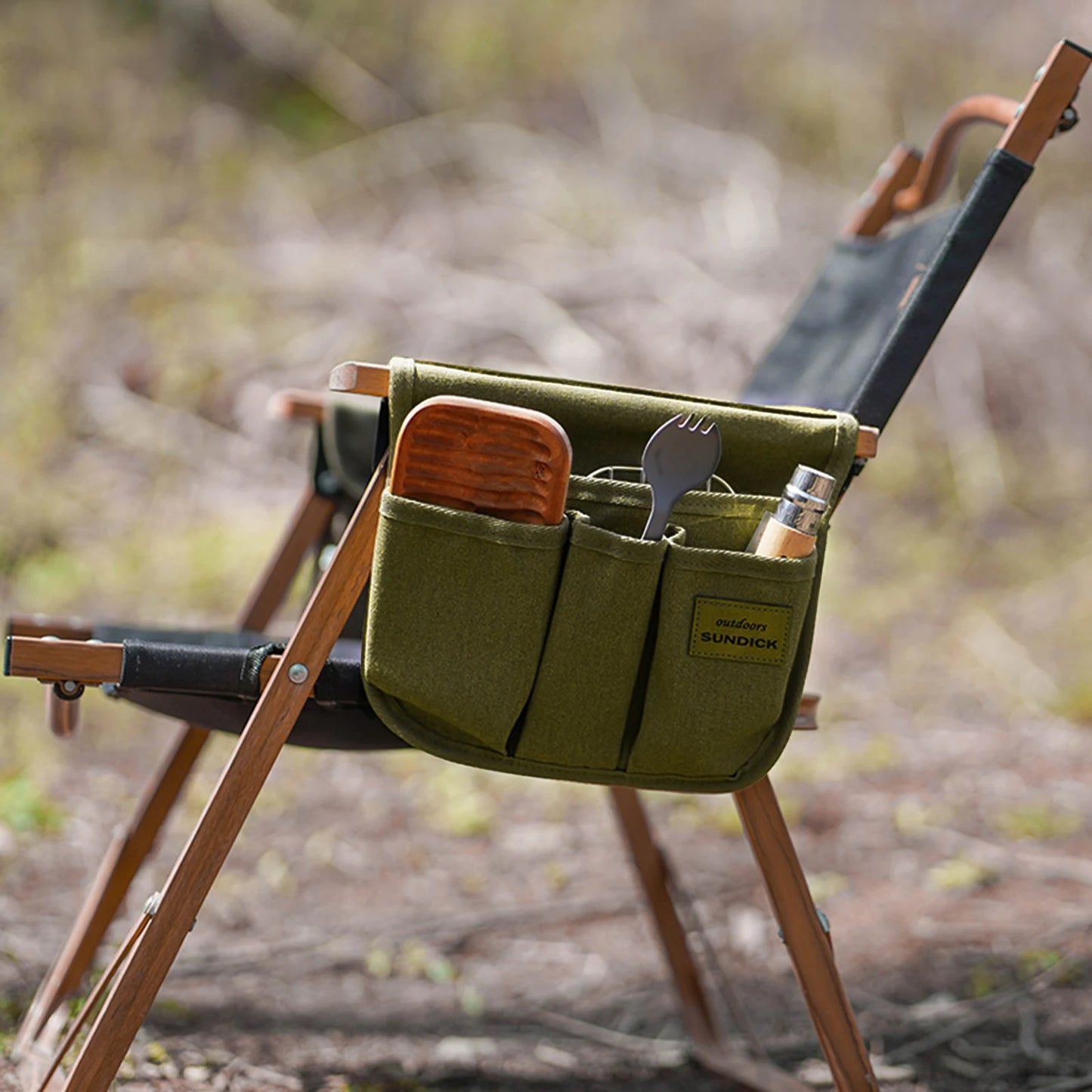 Camping Chair Armrest Storage Bag Canvas Folding Chair Organizer Side Pocket Pouch Bag for Outdoor Camping Picnic Fishing Bag