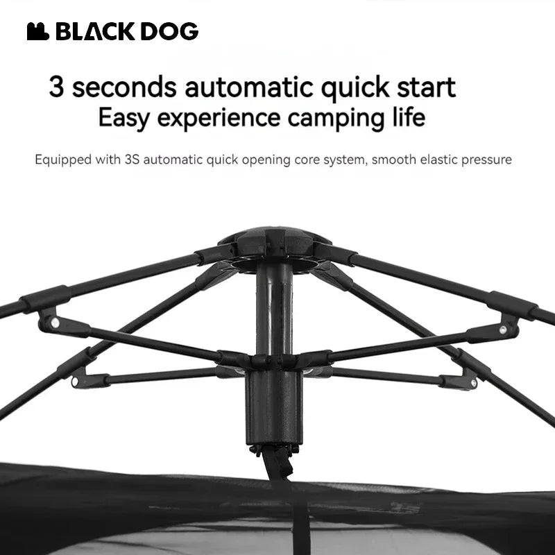 BLACK DOG 4-5people Waterproof Automatic One-touch Ultralight Portable Folding Beach Large Pyramid Travel Tents Family Camping