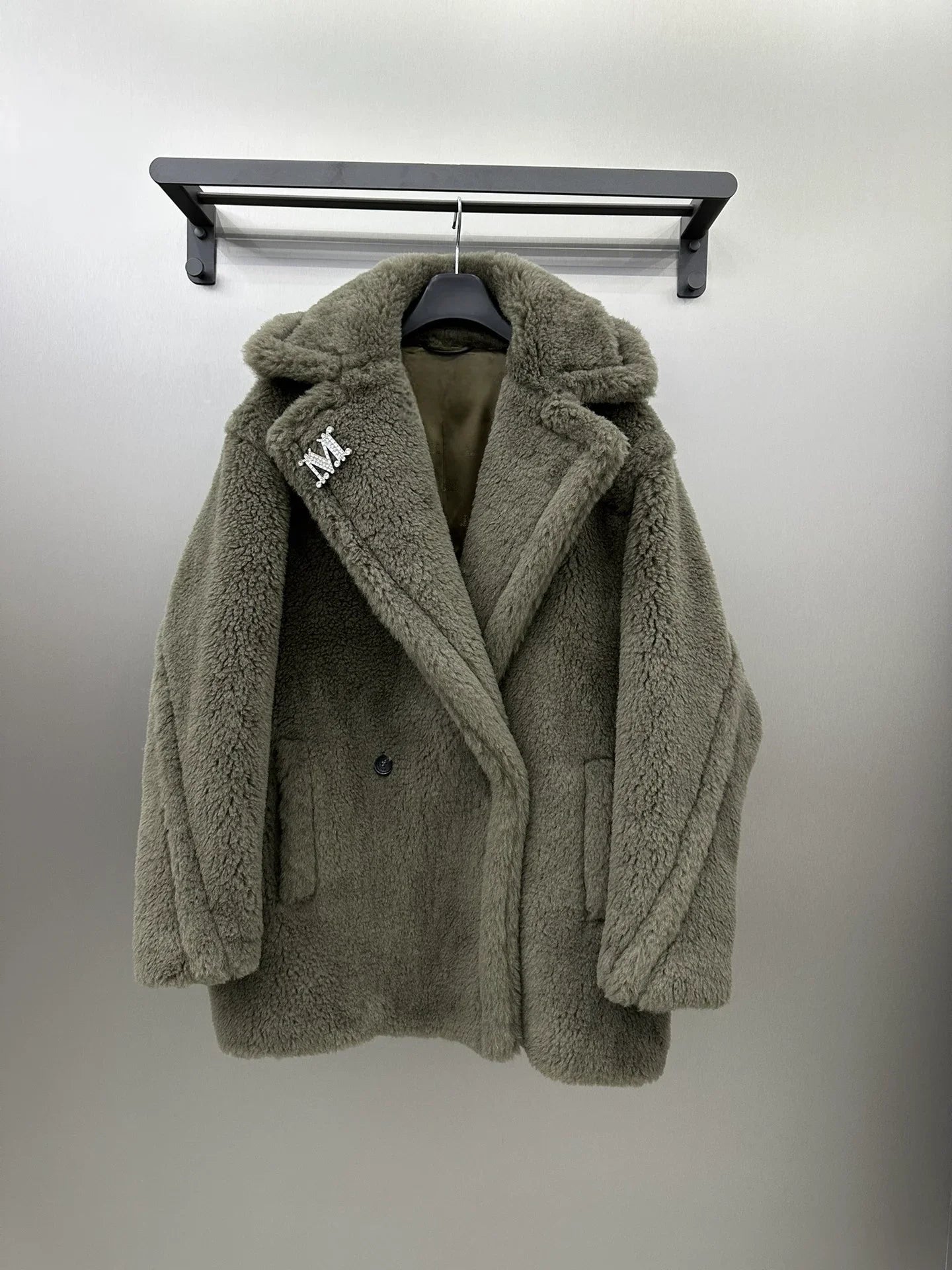 Max Short Teddy Coat 62% Alpaca 26% Wool 12% Silk Coat Winter Thicken Women's Coat