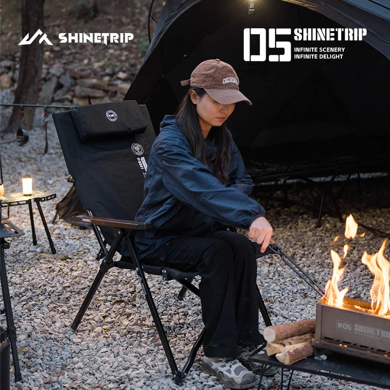 ShineTrip 05 Series Outdoor Folding Chair Portable Camping Adjustable Folding Chair Office Lunch Nap Fishing Picnic Chair