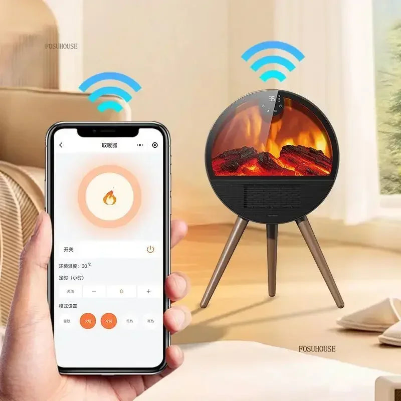 Modern Smart Living Room Fireplaces Heater Simulation Flame Fireplace Winter Home Electric Fireplace Bathroom Heating Artifact E