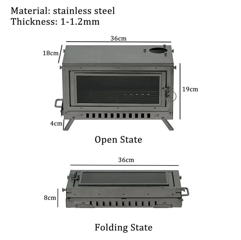 Smilodon-Portable Folding Camping Stove Wood Burner Outdoor Firewood Heater Picnic Cooking Brazier Furnace for Tent Bonfire New