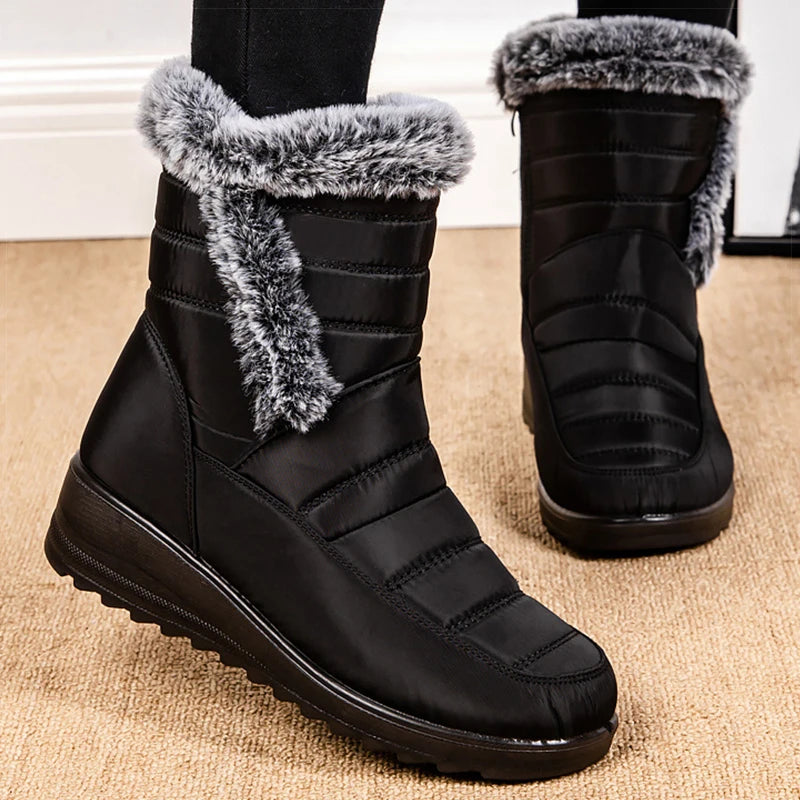 Women's Winter Boots 2024 New Fur Boots For Women Super Warm Snow Boots With Low Heels Winter Shoes Women Ankle Botas Mujer