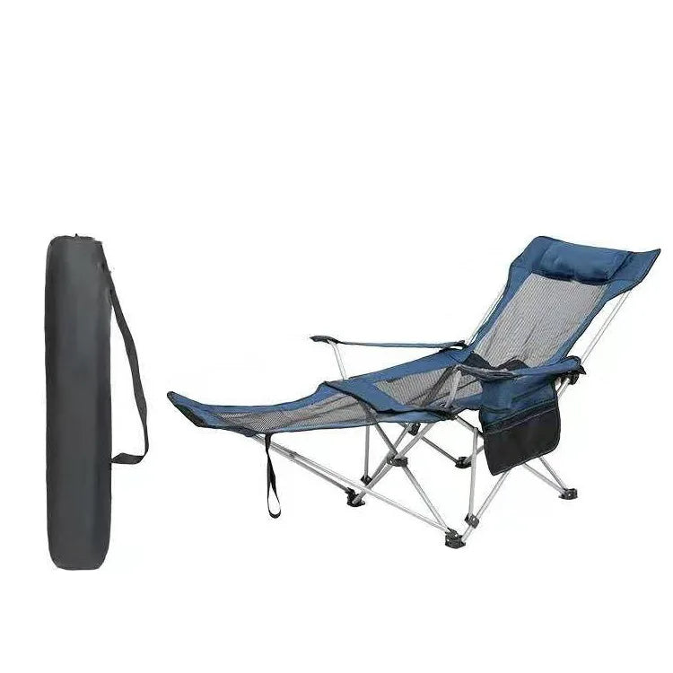 Portable Folding Camping Lounger Chair Adjustable 2 In1 Recliner Removable Outdoor Chaise Tourist Picnic Backrest Chair