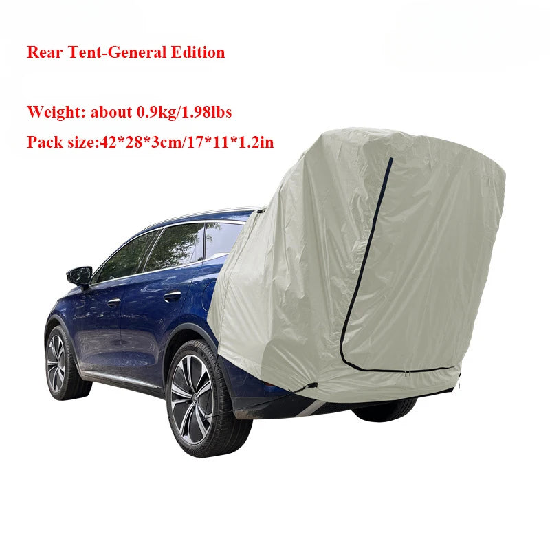 Without Support Poles!Outdoor SUV MPV Car Tail Tent Multifunction Roof Extension Sunshade Rainproof Self-driving Anti-mosquito