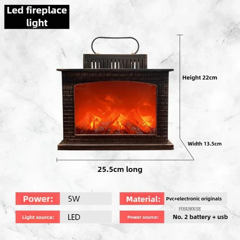 Nordic Simulation Electric Fireplaces Decoration Indoor Fake Stove Modern Home Decoration Room Ornaments Flame Atmosphere Lamp A