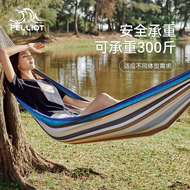 Outdoor hammock swing, thickened anti rollover hanging tree tie rope hanging chair, double indoor household portable rocking bed