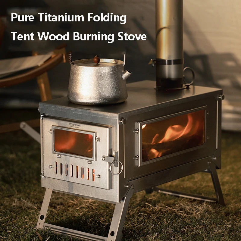 Foldable Tabletop Wood-Burning Stove Camping Equipment Outdoor Fire Wood Heater Camping Stove Portable Stove