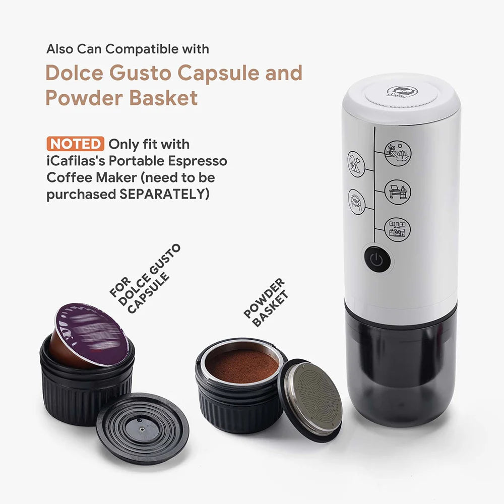 Travel portable Espresso coffee machine 2 in1 for cars families outdoor camping coffee machine capsule powder Nespresso or Dolce