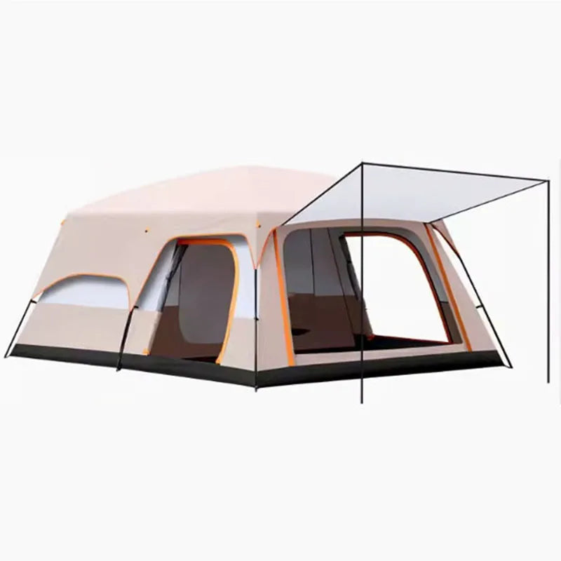 Portable Thickened Camping Tent for Family, Outdoor Large Tent, Rainproof and Waterproof, 2-Person, One Hall, 3-12 Person