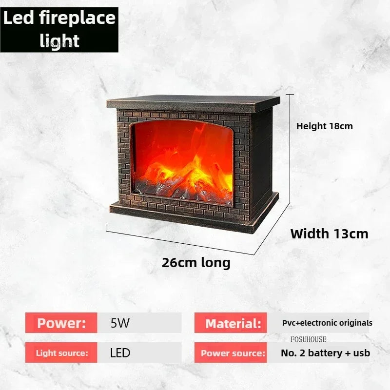 Nordic Simulation Electric Fireplaces Decoration Indoor Fake Stove Modern Home Decoration Room Ornaments Flame Atmosphere Lamp A