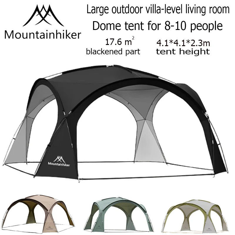 Mountainhiker 8-10 person outdoor camping dome camping tent lightweight luxury round large canopy large sunshade pavilion tent