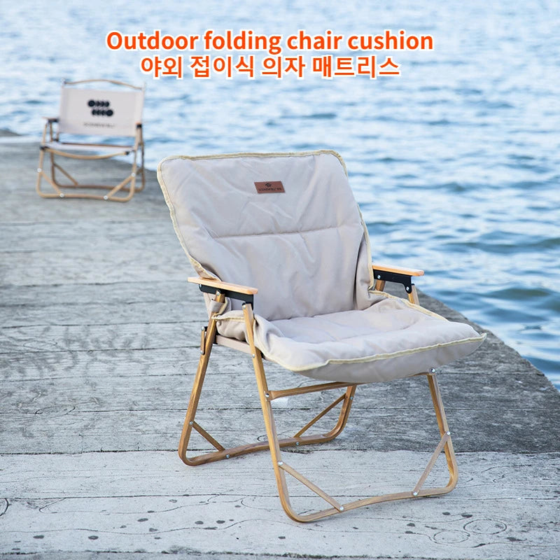 Outdoor Folding Chair Cushion Comette Chair Sofa Detachable Chair Cover Thickened Warm Camping Equipment