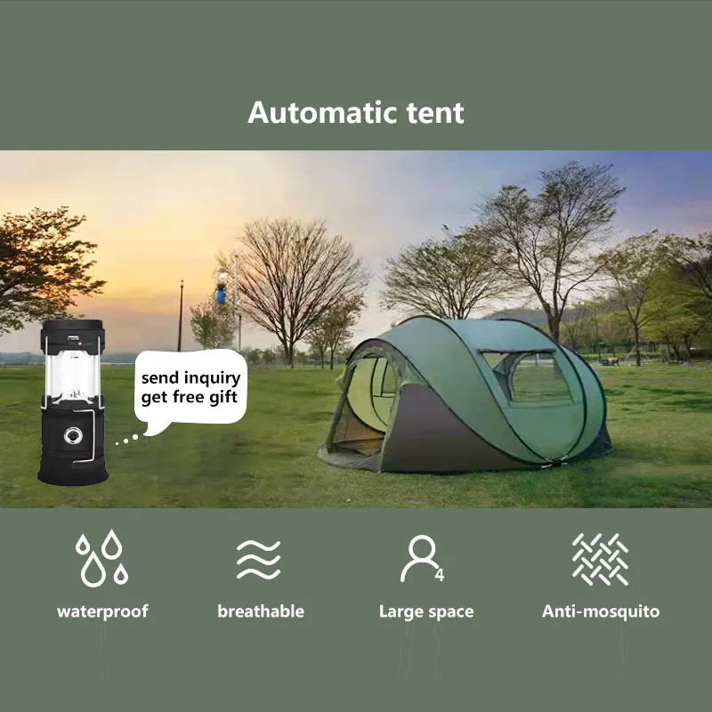 No need to set up fast opening camping tents for throwing tents, fully automatic 3-4 person outdoor camping tents