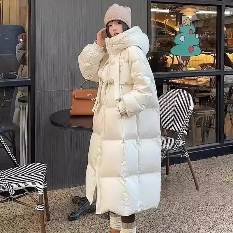 2024 Women Cotton Padded Jacket Korean Lady Long Styles Puffer Coat Autumn Winter Female Loose Thicken Warm Parkas Clothes