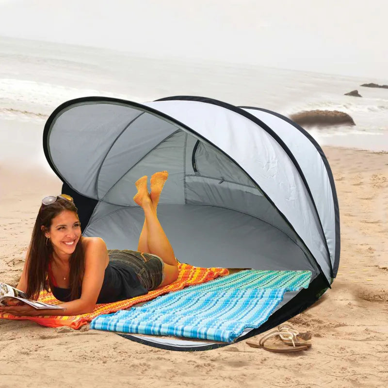 Pop Up Summer Automatic Beach Tent 2-3 People Speed Open Quick Portable Simple Shade Sun Fishing Park Leisure Travel BBQ Tourist