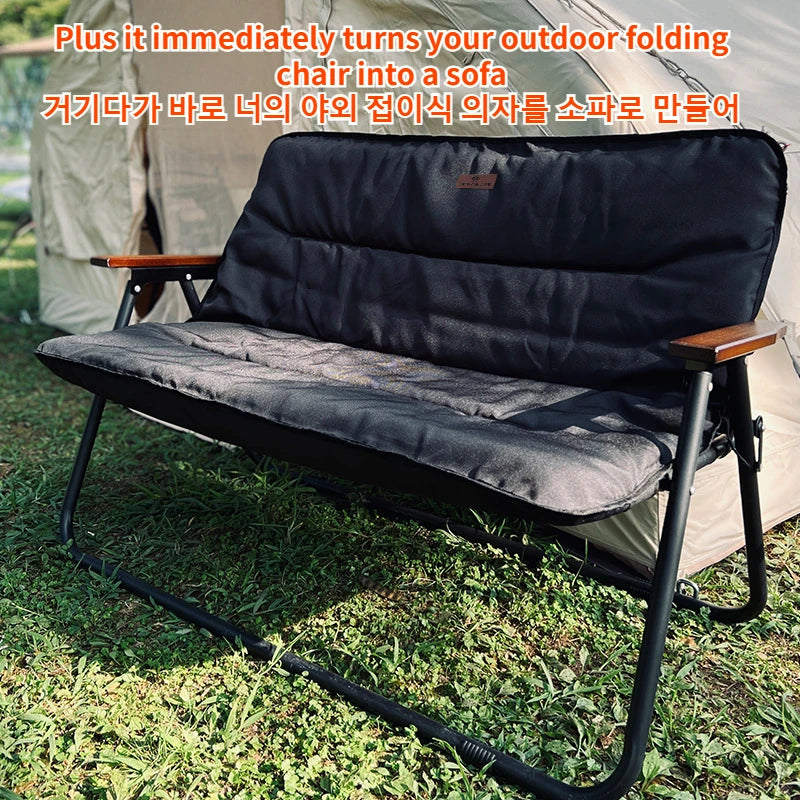 Outdoor Folding Chair Cushion Comette Chair Sofa Detachable Chair Cover Thickened Warm Camping Equipment