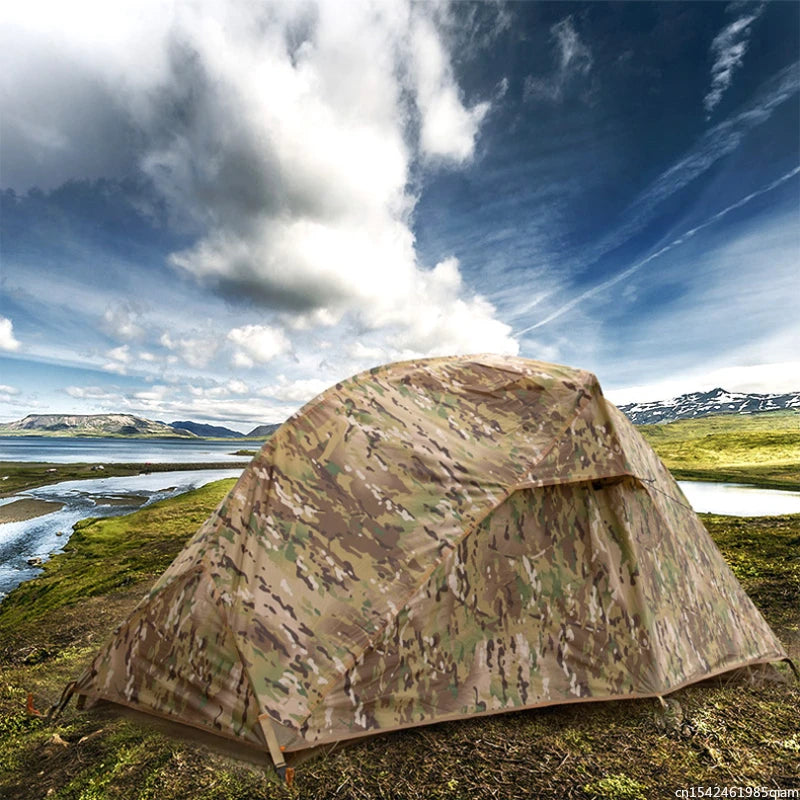 Camping Tent Rainproof Outdoor Portable Single Camouflage Double Layer Mesh Multipurpose  Camp Supplies Tents