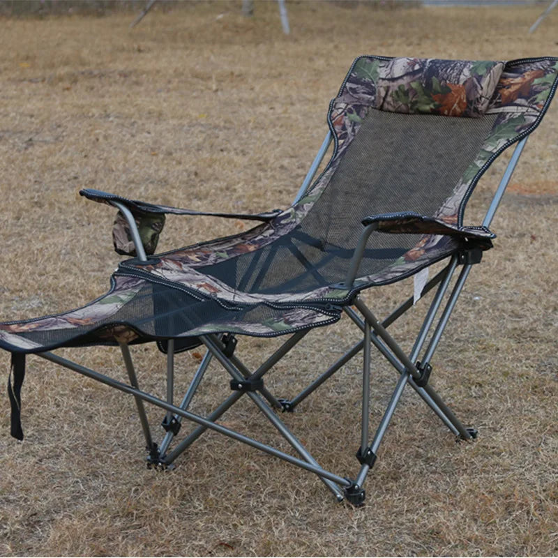 Portable Folding Camping Lounger Chair Adjustable 2 In1 Recliner Removable Outdoor Chaise Tourist Picnic Backrest Chair