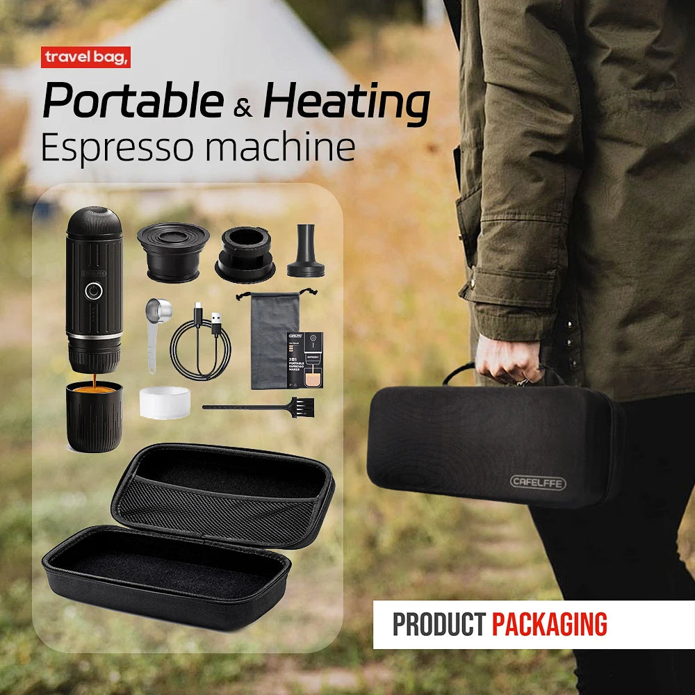 Cafelffe Outdoor Combination Wireless Electric portable espresso machine,Coffee Gift Giving Camping hiking Travel bag cafetera