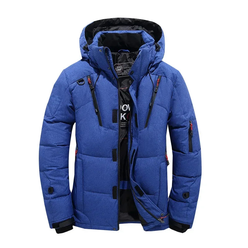 Thick Down Jacket with Collar for Men, Warm Parka, Casual Coat, Waterproof, Winter,-30 Degrees, Size 5XL