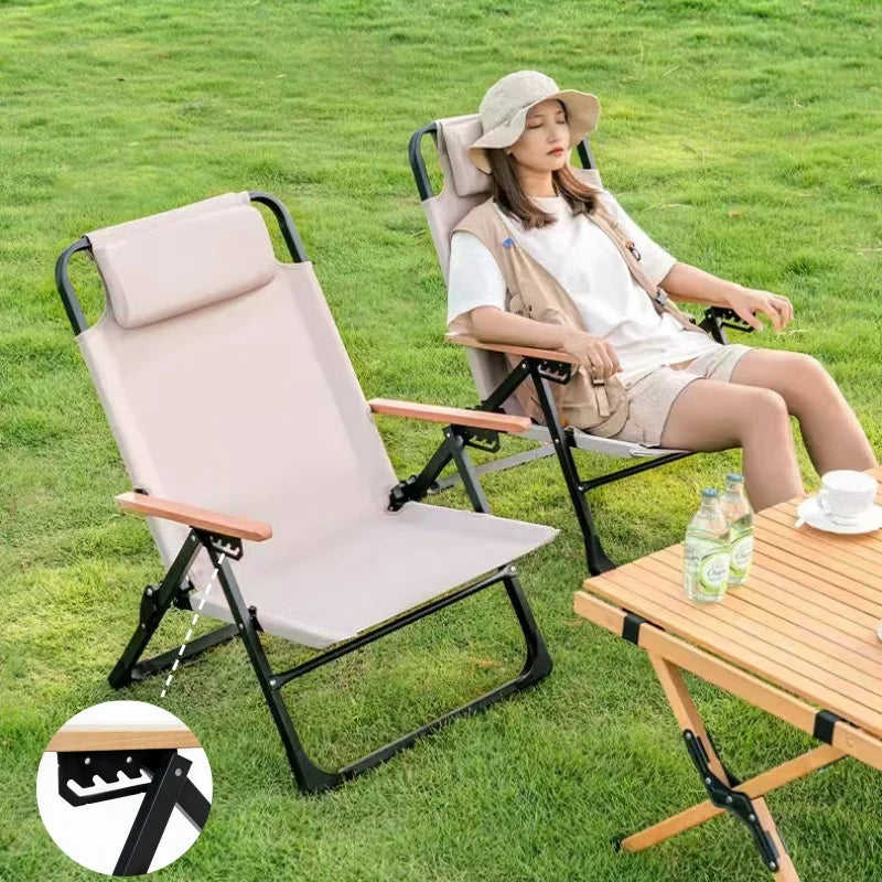 NEW Upgraded Kermit Chair 5 Gear Adjustable Angle Folding Chair Outdoor Camping High Back Chairs Garden Recliner Fishing Chair