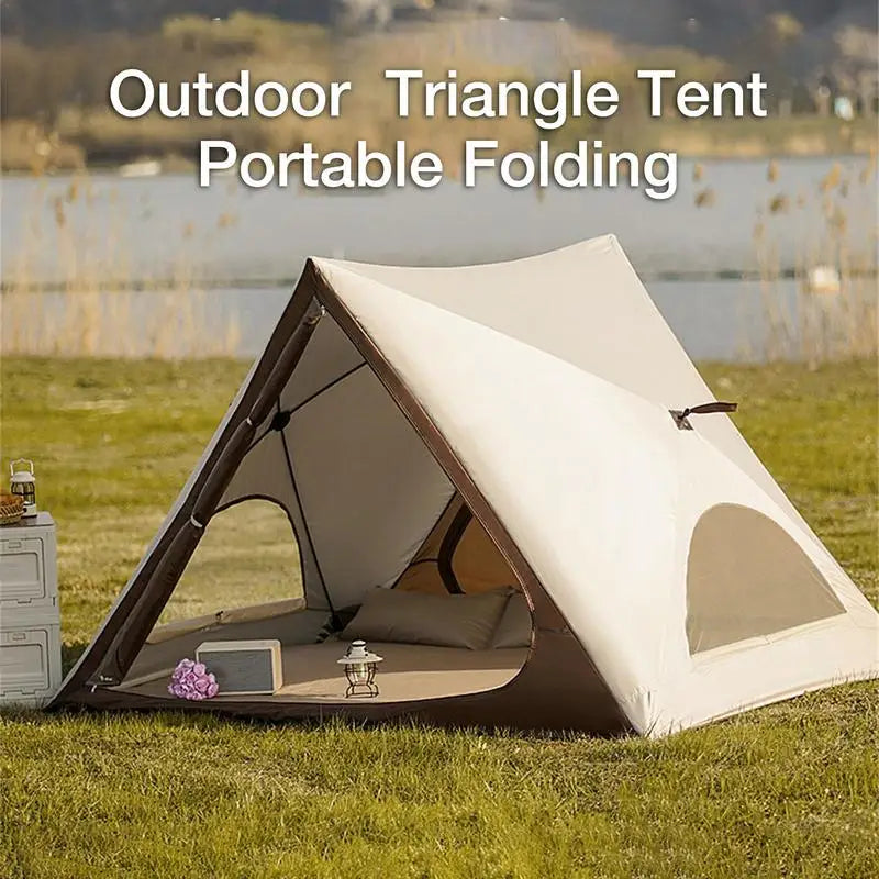 Backpacking Tent Triangular Shade Sunproof Shelter Auto-Open Tents Sunproof Tent Easy Setup Outdoor Shade For Picnicking