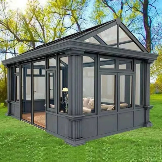 Aluminum alloy mobile sun room frame terrace outdoor garden balcony glass room silent heat insulation wind-resistant shed