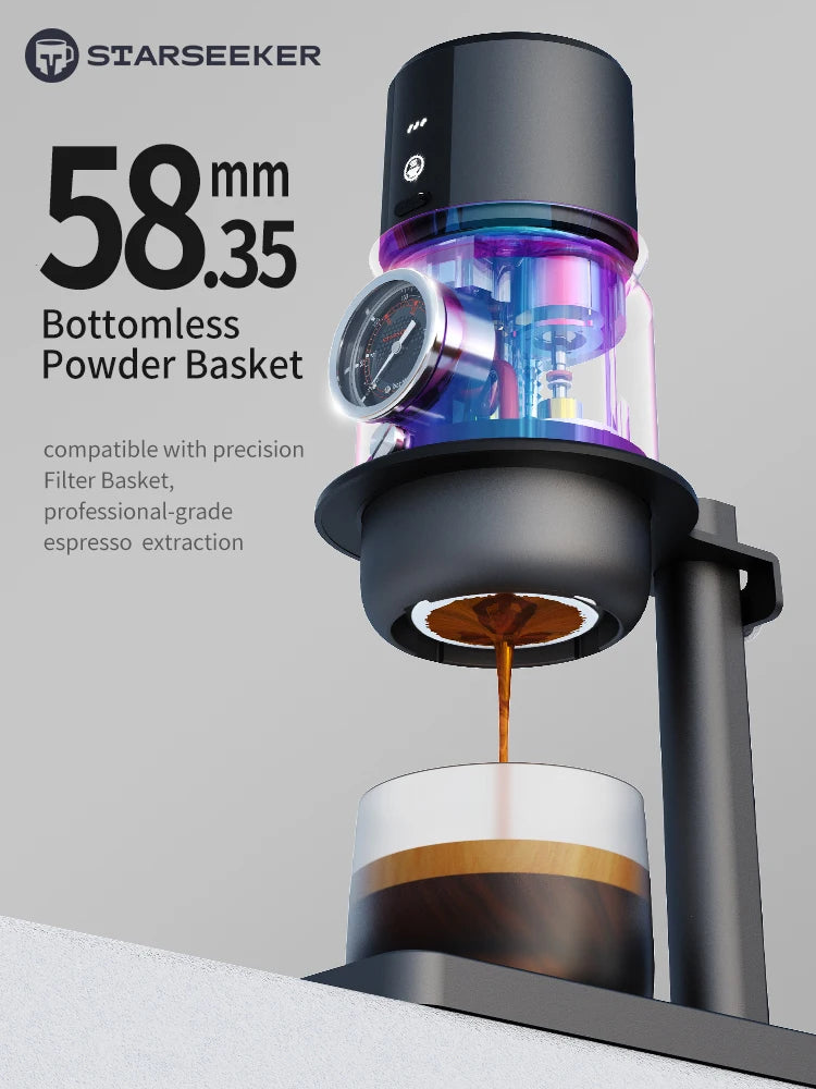 STARSEEKER Super58 Portable Electric Espresso Machine Travel Coffee Maker For Camping Car Coffee Maker With USB-C Bracket Tamper