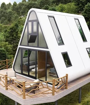 Customize 6㎡ 12㎡ 24㎡ prefabricated triangle tiny house villa,triangle prefab resort home stay inn