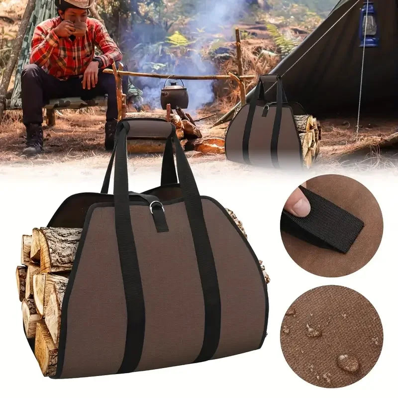 Large Capacity Firewood Storage Bags Outdoor Camping And Transportation Portable Durable Log Storage Bags Holder Wood Carry Bag