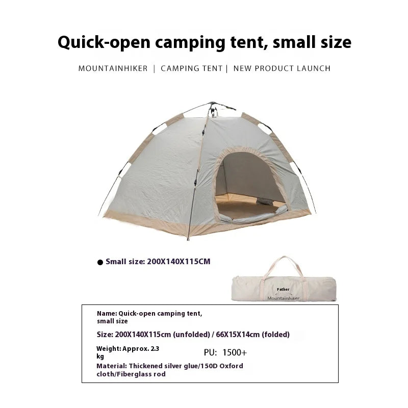 Mountainhiker Outdoor With Windows Tent Fully Automatic Quick Opening Tent 3-4 Person Self Driving Camping Tent Rain Proof Sun